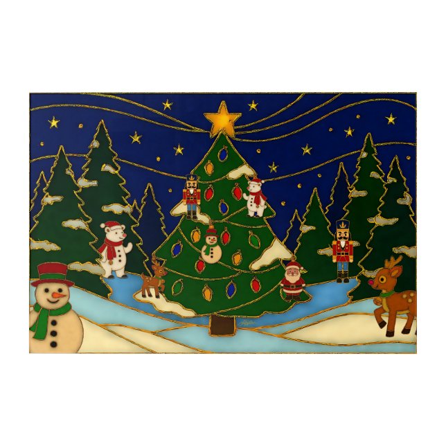 Cloisonne Art Whimsical Forest Classic Christmas  (Front)