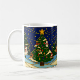 Cloisonne Art Whimsical Forest Classic Christmas  Coffee Mug