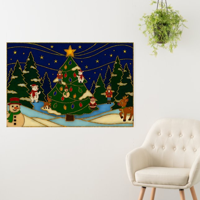 Cloisonne Art Whimsical Forest Classic Christmas  Foam Board (In Situ (Wall))