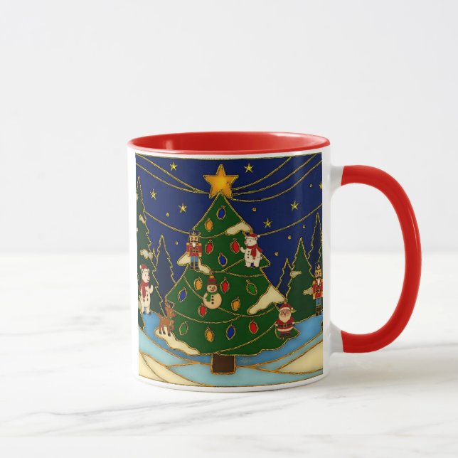 Cloisonne Art Whimsical Forest Classic Christmas  Mug (Right)