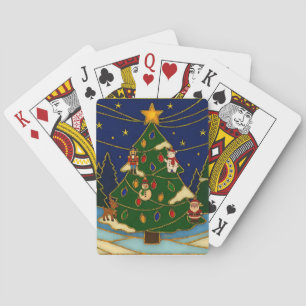 Cloisonne Art Whimsical Forest Classic Christmas Poker Cards