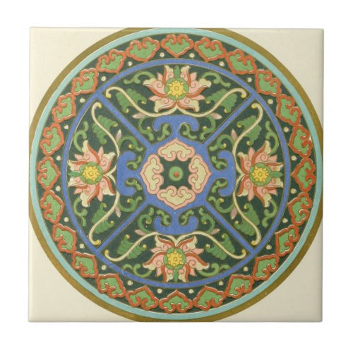 Cloisonne China Patter Asian Oriental Ceramic Tile