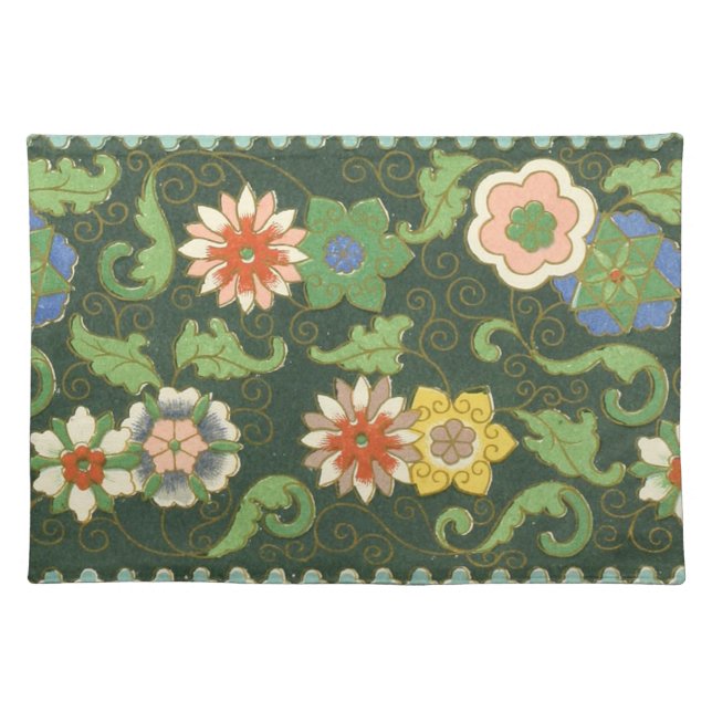 Cloisonne China Patter Asian Oriental Cloth Placemat (Front)