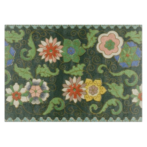 Cloisonne China Patter Asian Oriental Cutting Board