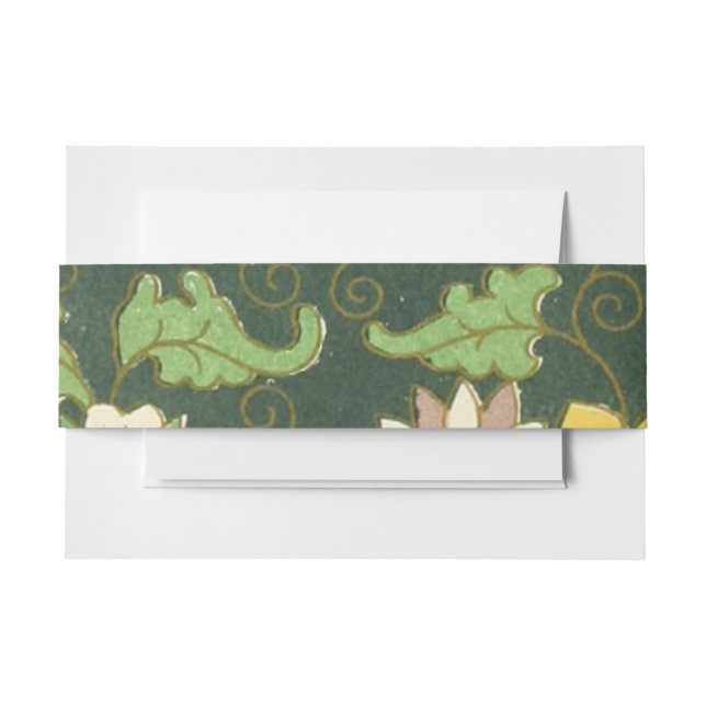 Cloisonne China Patter Asian Oriental Invitation Belly Band (Front Example)
