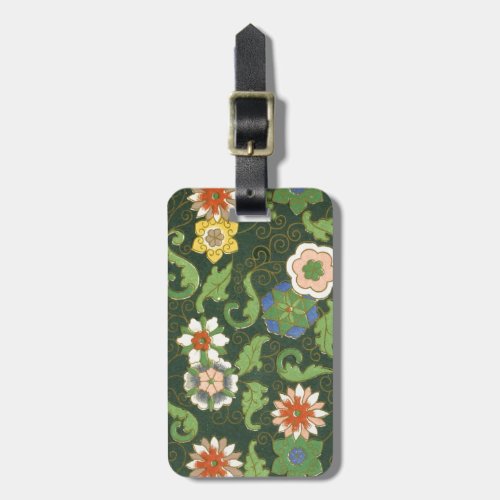 Cloisonne China Patter Asian Oriental Luggage Tag