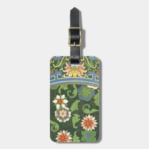 Cloisonne China Patter Asian Oriental Luggage Tag