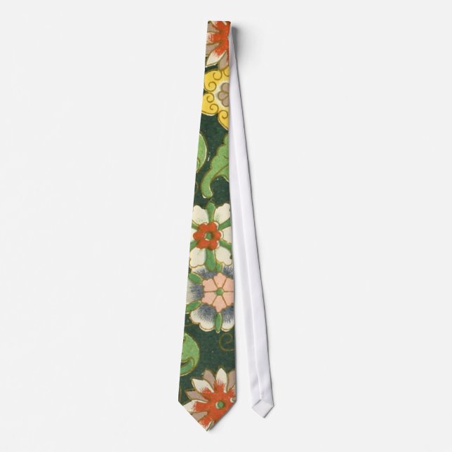 Cloisonne China Patter Asian Oriental Neck Tie (Front)