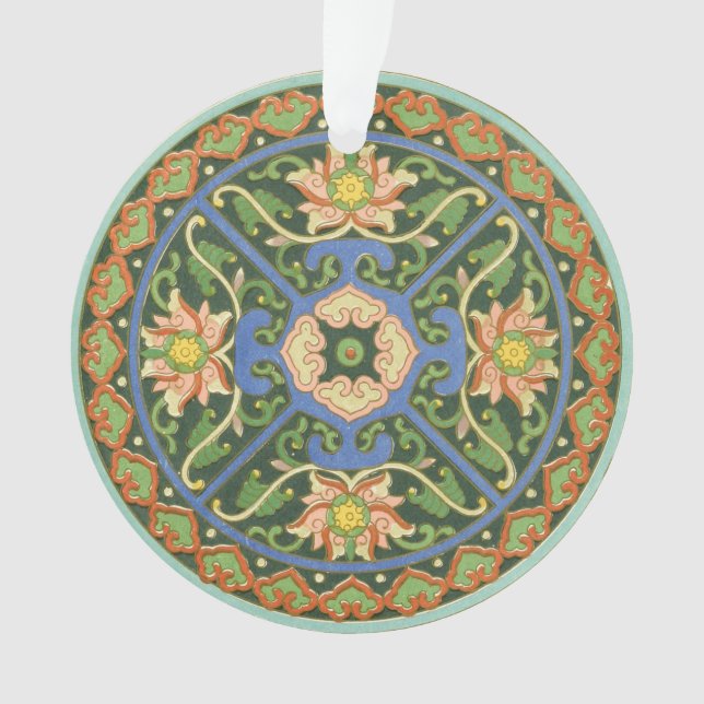 Cloisonne China Patter Asian Oriental Ornament (Front)