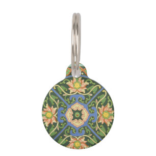 Cloisonne China Patter Asian Oriental Pet Tag