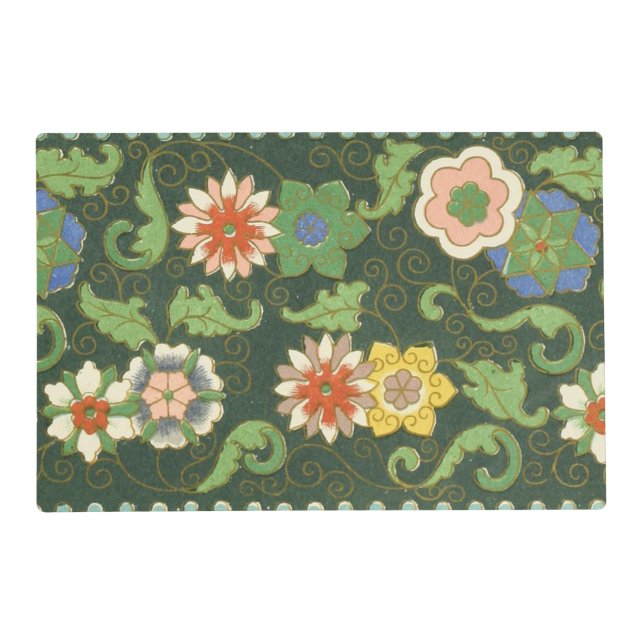 Cloisonne China Patter Asian Oriental Placemat (Front)