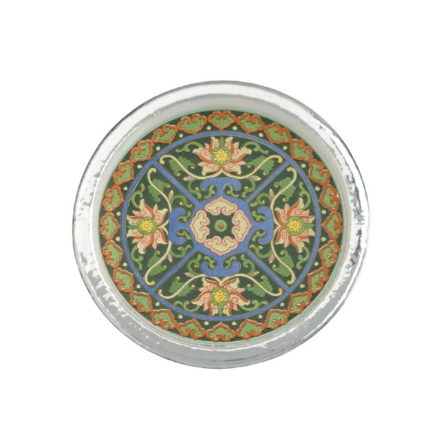 Cloisonne China Patter Asian Oriental Ring (Front)