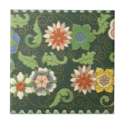 Cloisonne China Patter Asian Oriental Tile