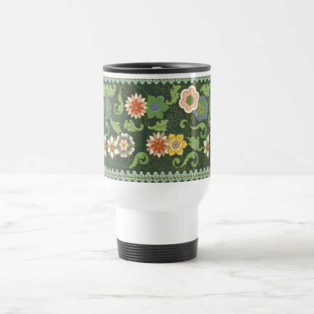 Cloisonne China Patter Asian Oriental Travel Mug (Center)