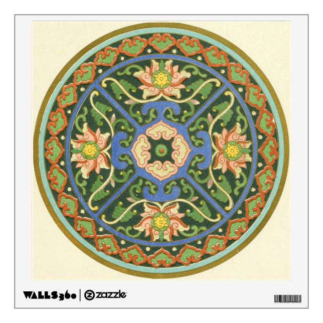 Cloisonne China Patter Asian Oriental Wall Decal (Front)