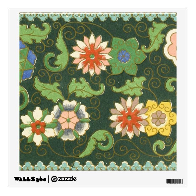 Cloisonne China Patter Asian Oriental Wall Sticker (Front)