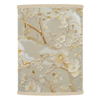 Cloisonné cream gold floral lamp shade