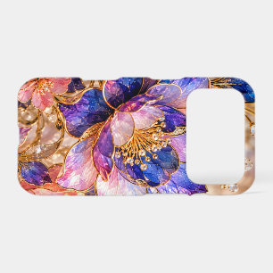 Cloisonné Floral Crystal Garden in Indigo Violet a iPhone 17 Pro Case