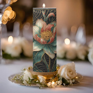 Cloisonné Single Blooming Flower Pillar Candle