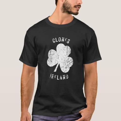 Clones Ireland Vintage Shamrock Distressed Look T_Shirt