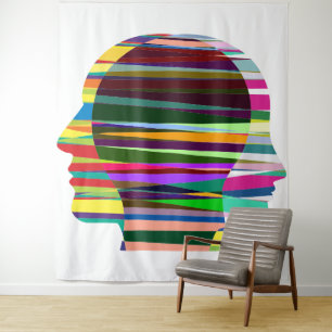 Clored Faces Tapestry
