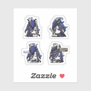 Clorinde Genshin Impact 4 Pack Sticker Sheet