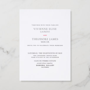 Clos de PIerre French Editorial Estate Wedding Letterpress Invitation