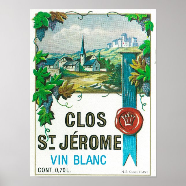 Clos St. Jermoe Wine LabelEurope Poster (Front)