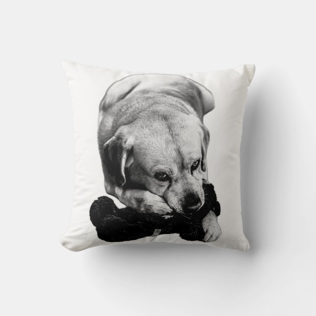 Close & Content Throw Pillow (Front)