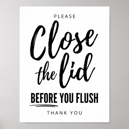 Close Lid Before Flushing Reduce Plume  Poster