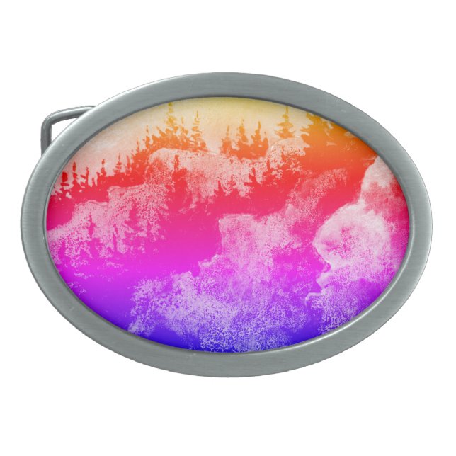 Close orbit moon rises over alien world belt buckl buckle (Front)