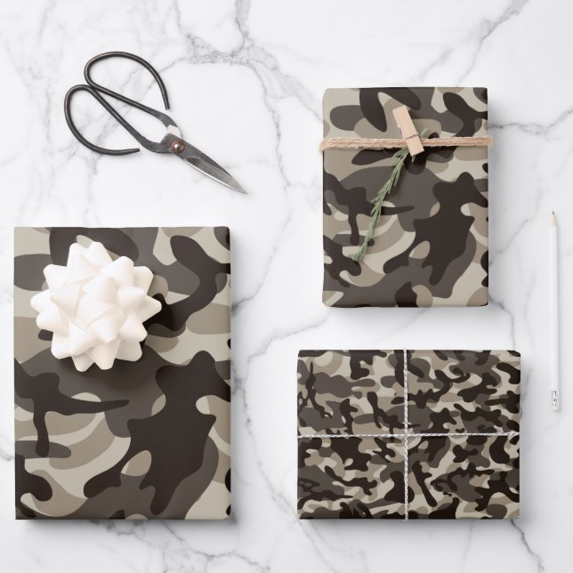 Close Quarter Camouflage Wrapping Paper Sheets (Front)