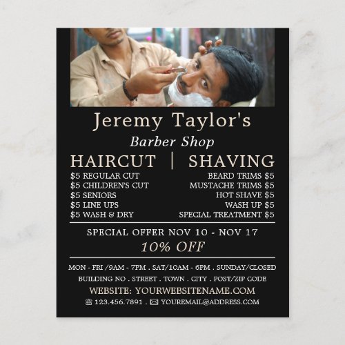 Close Shave Mens Barbers Advertising Flyer