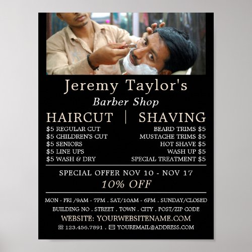 Close Shave Mens Barbers Advertising Poster