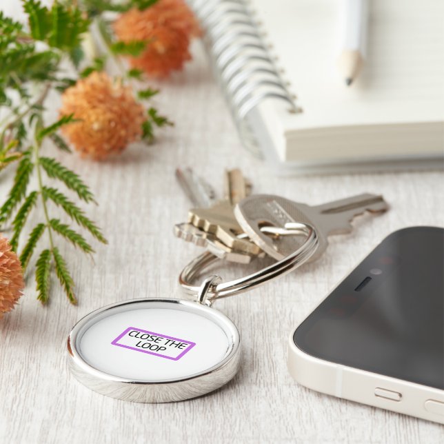 Close the Loop | Industrial Typography Keychain (Side)