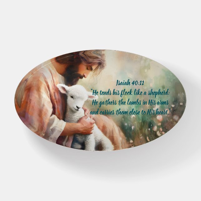 CLOSE TO HIS HEART OVAL PAPERWEIGHT (Front)