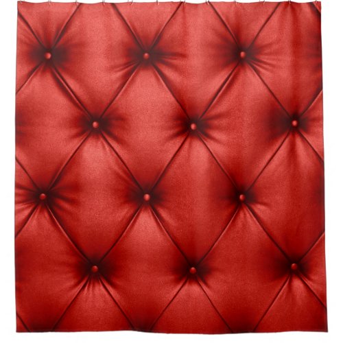 Close up background texture of scarlet red capiton shower curtain