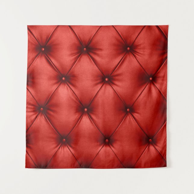 Close up background texture of scarlet red capiton tapestry (Front)