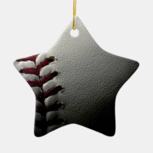 Close-up Baseball Ceramic Ornament