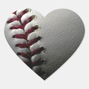 Close-up Baseball Heart Sticker
