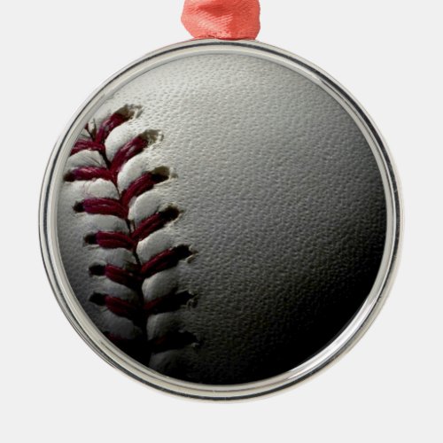 Close_up Baseball Metal Ornament