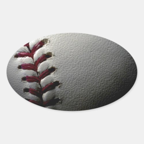 Close_up Baseball Oval Sticker