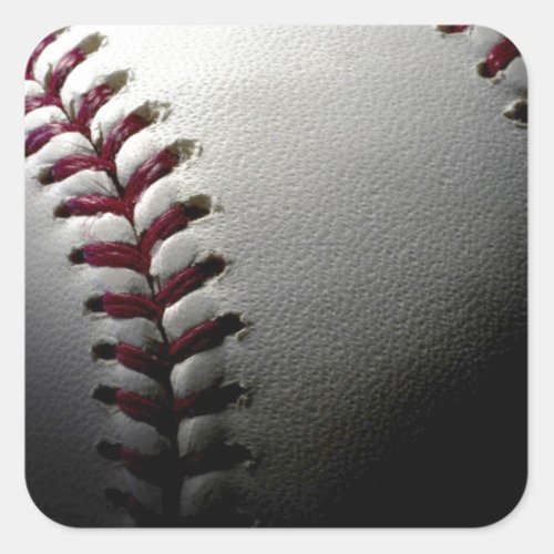 Close_up Baseball Square Sticker