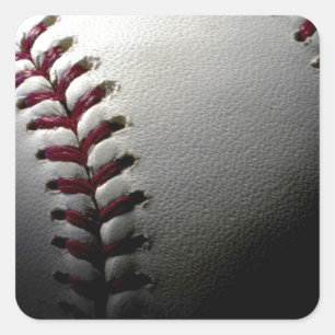 Close-up Baseball Square Sticker