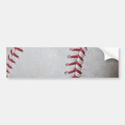 Close_up Baseball Surface Bumper Sticker