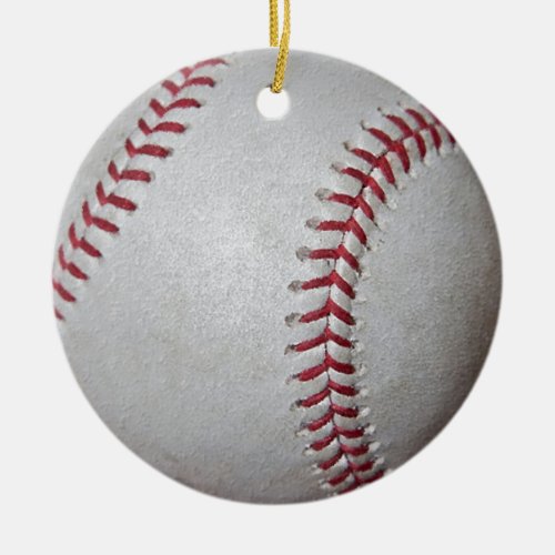 Close_up Baseball Surface Ceramic Ornament