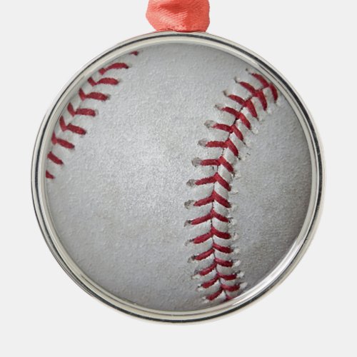 Close_up Baseball Surface Metal Ornament