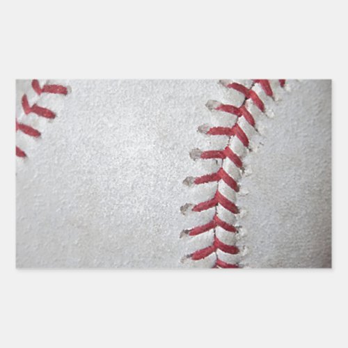 Close_up Baseball Surface Rectangular Sticker