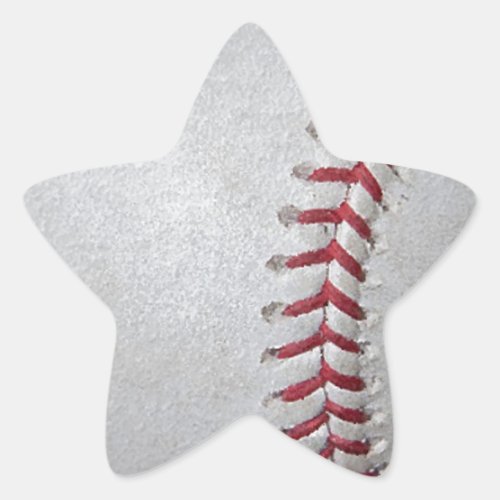 Close_up Baseball Surface Star Sticker