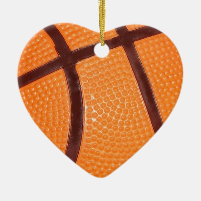 Close up Basketball Ceramic Ornament (Front)